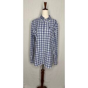 Men’s Barbour Tailored Fit Blue Flannel Button Down 
Size Small